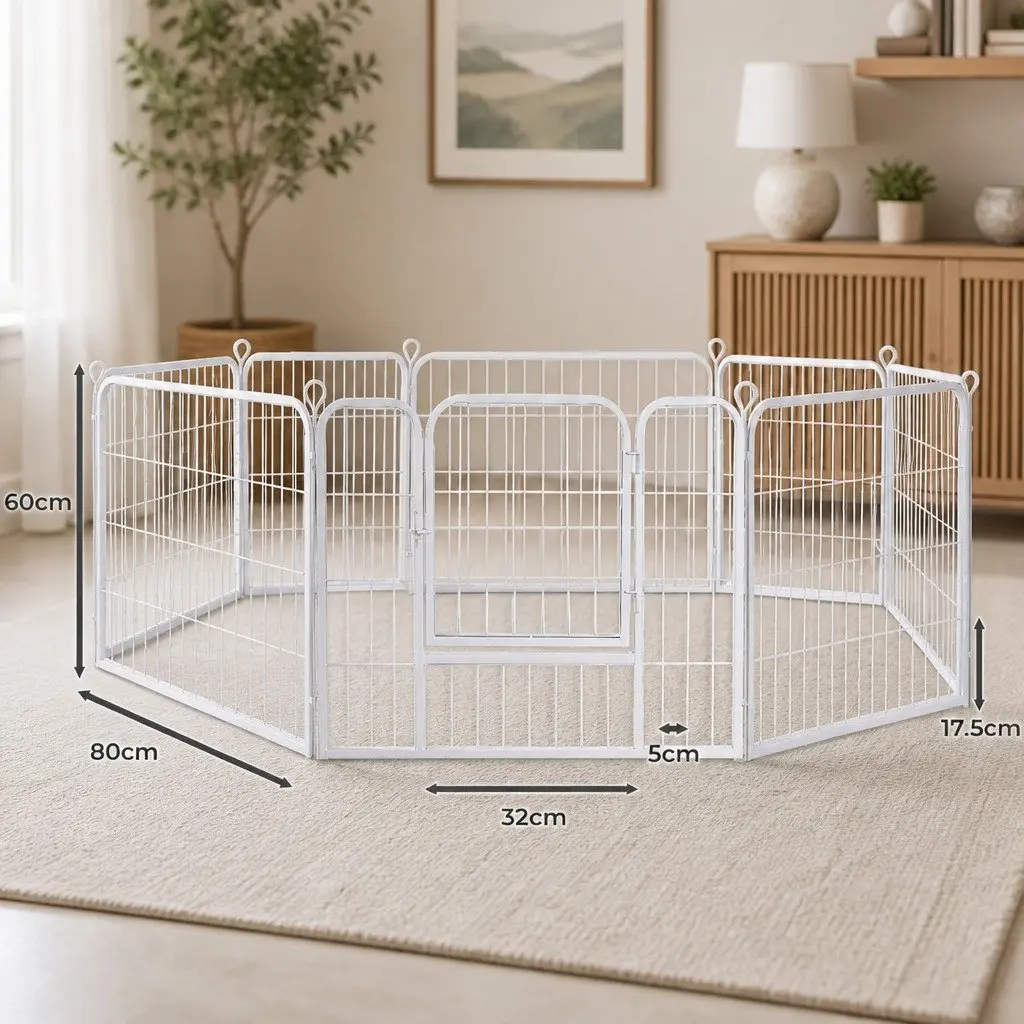 8 Panel Pet Playpen Dog Puppy Enclosure Pen Foldable Portable Exercise Pen