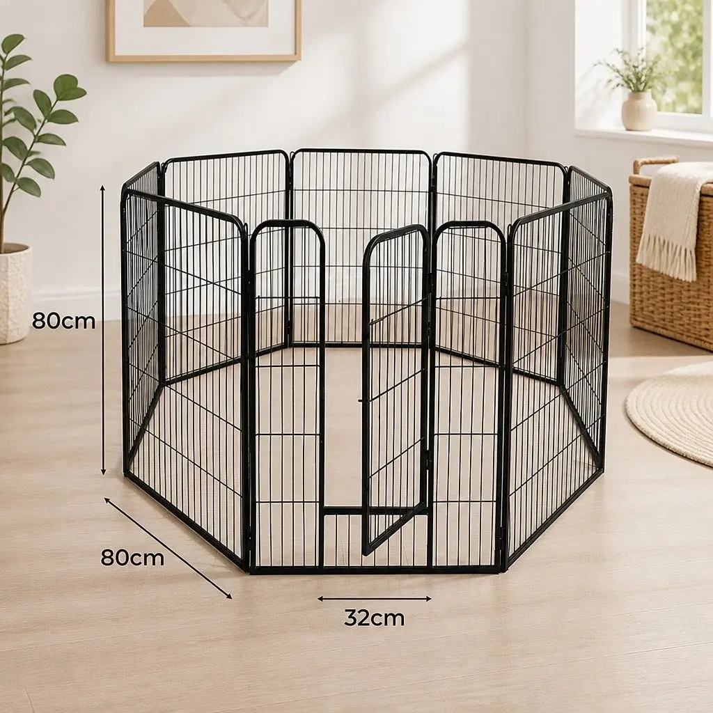8 Panel Pet Playpen Dog Exercise Pen Puppy Enclosure Portable Foldable Camping