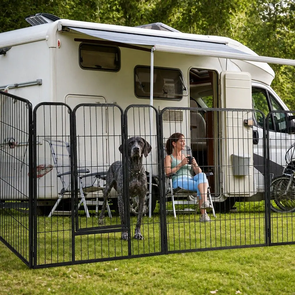 8 Panel Pet Playpen Dog Exercise Pen Puppy Enclosure Portable Foldable Camping