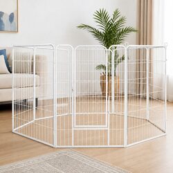Pet Dog Playpen 8 Panel Step Through Door Foldable Portable Puppy Enclosure