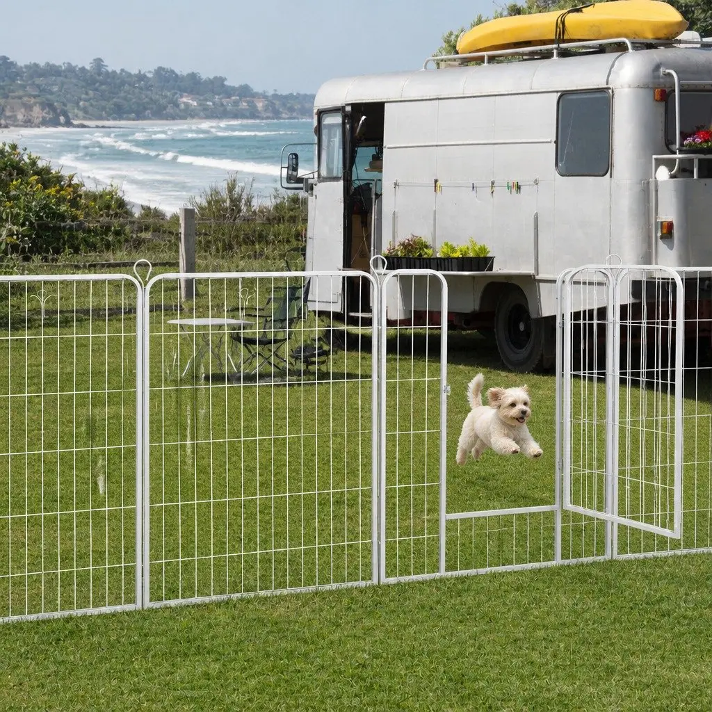 Pet Playpen Indoor Outdoor 8 Panel Foldable Portable Enclosure