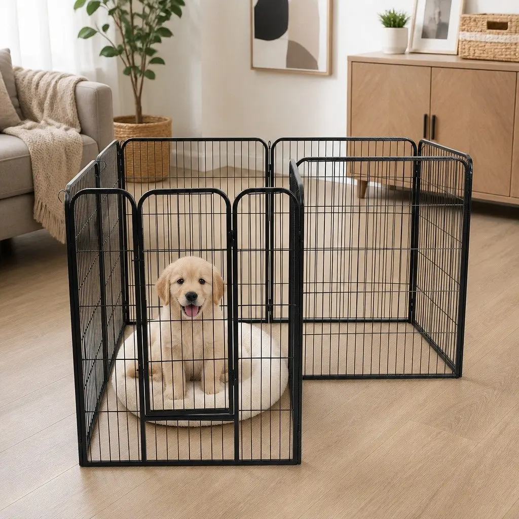 8 Panel Pet Playpen Dog Exercise Pen Puppy Enclosure Portable Foldable Gate