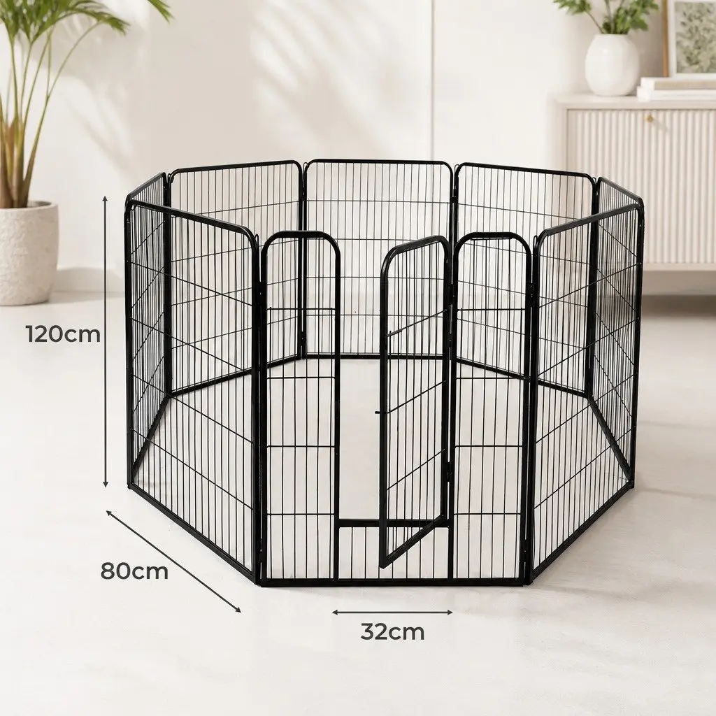 8 Panel Pet Playpen Dog Exercise Pen Puppy Enclosure Portable Foldable Gate