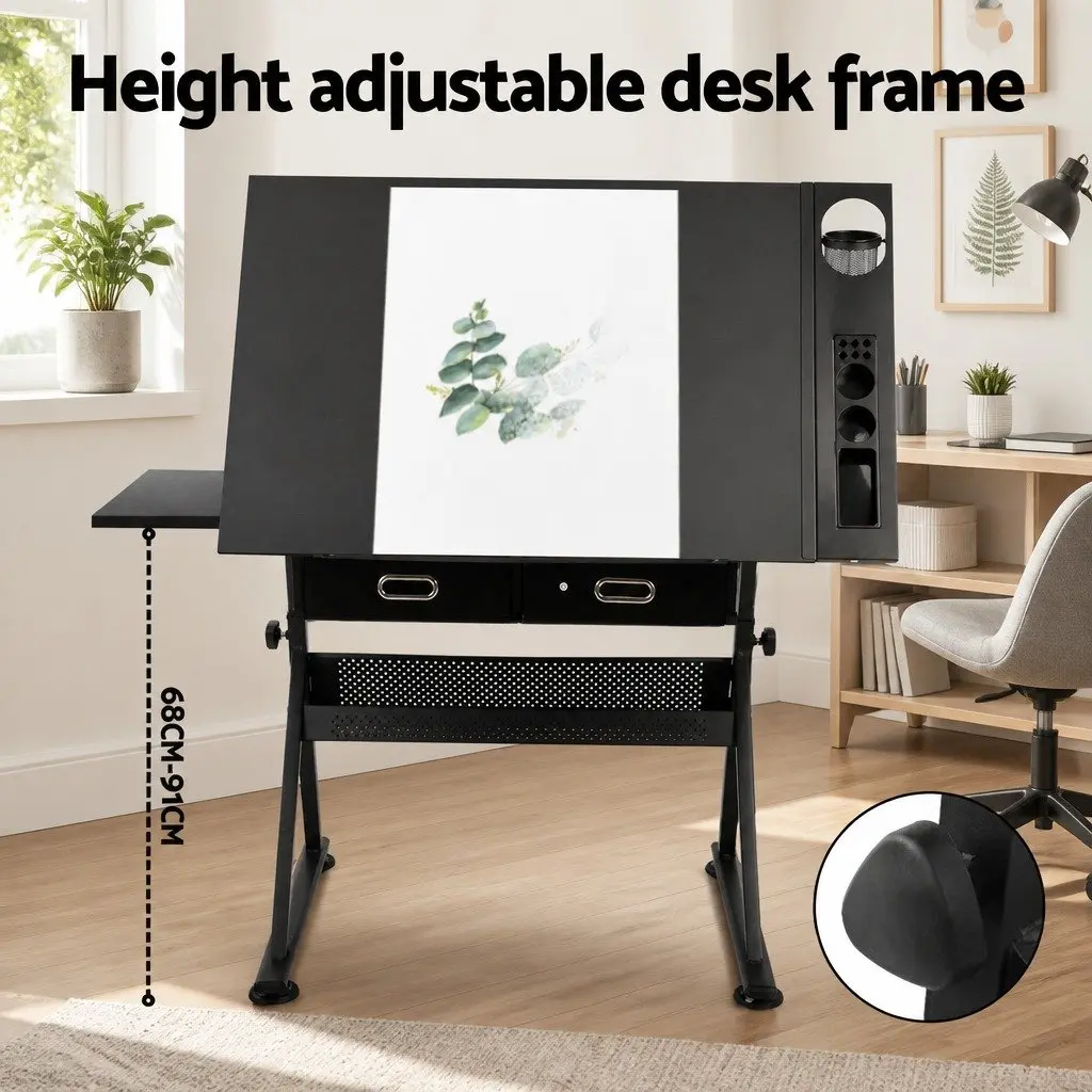 Drawing Desk and Stool Set for Drafting