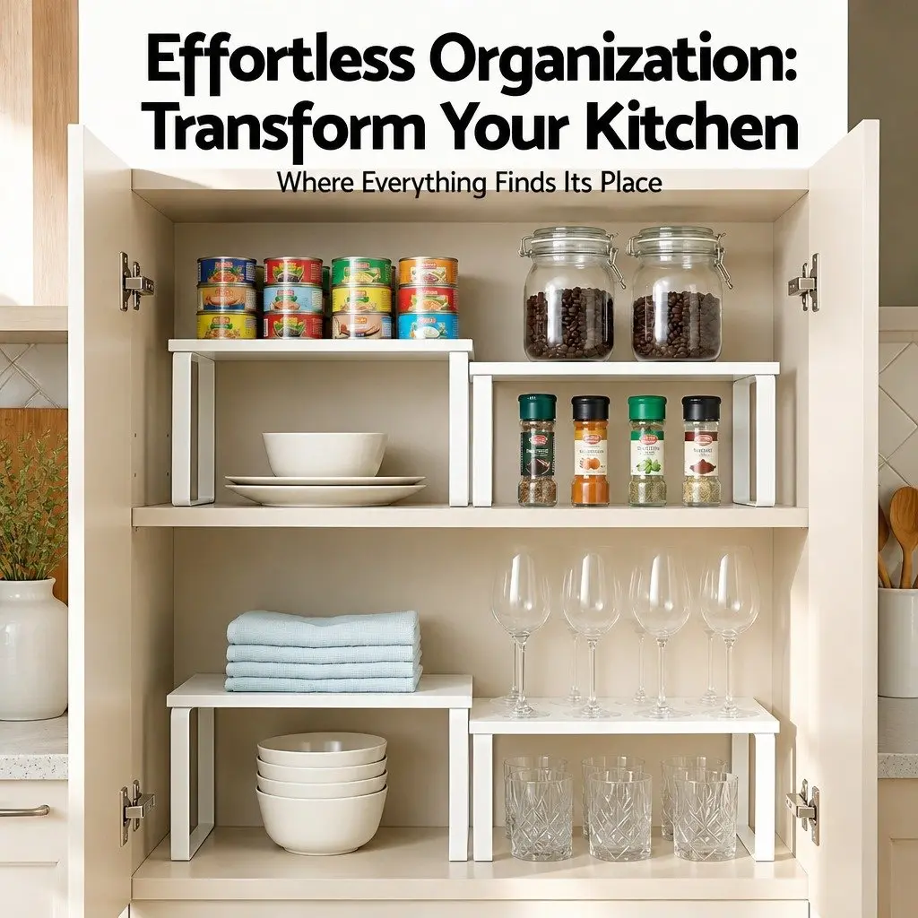 Kitchen Storage Shelves Rack Organiser Set of 2 White 31.5 x 18.5 x 14.7 cm