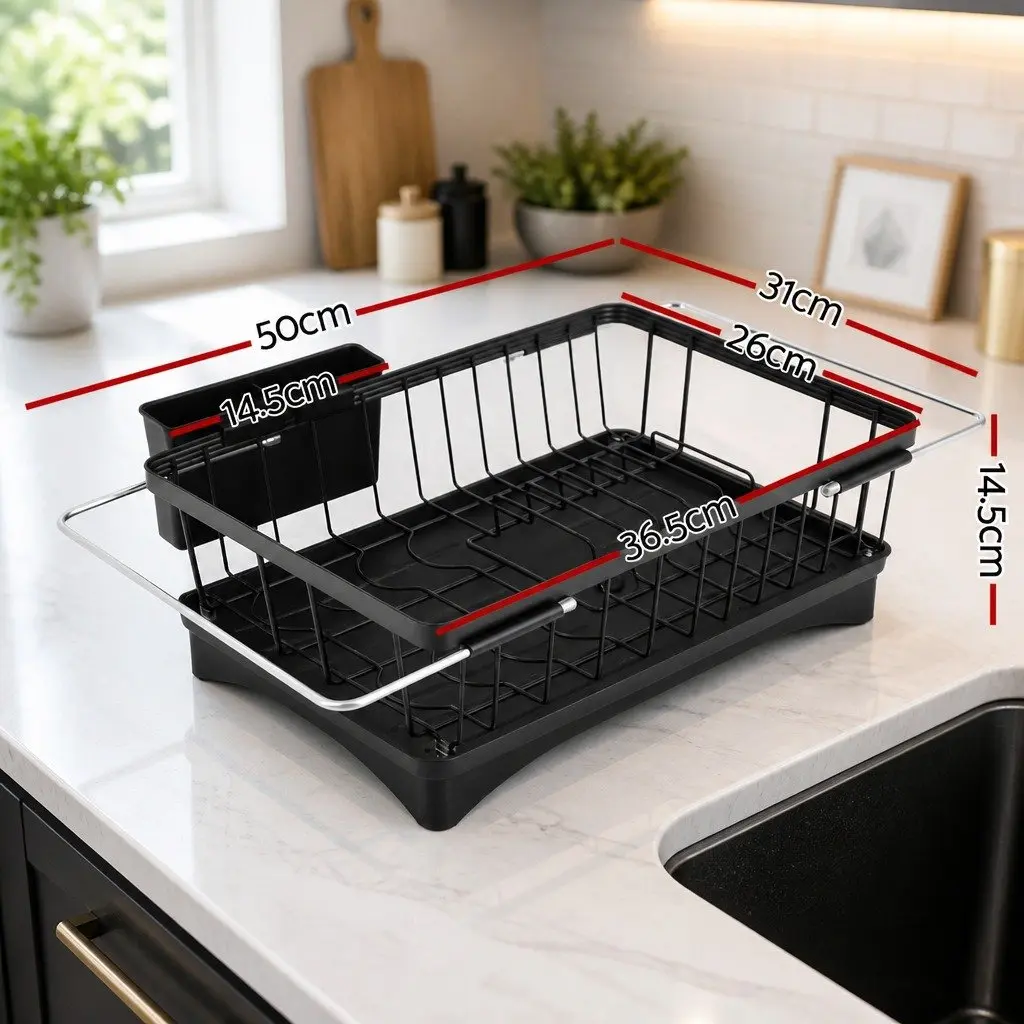 Dish Drying Rack Kitchen Sink Organiser Black Countertop Over Sink