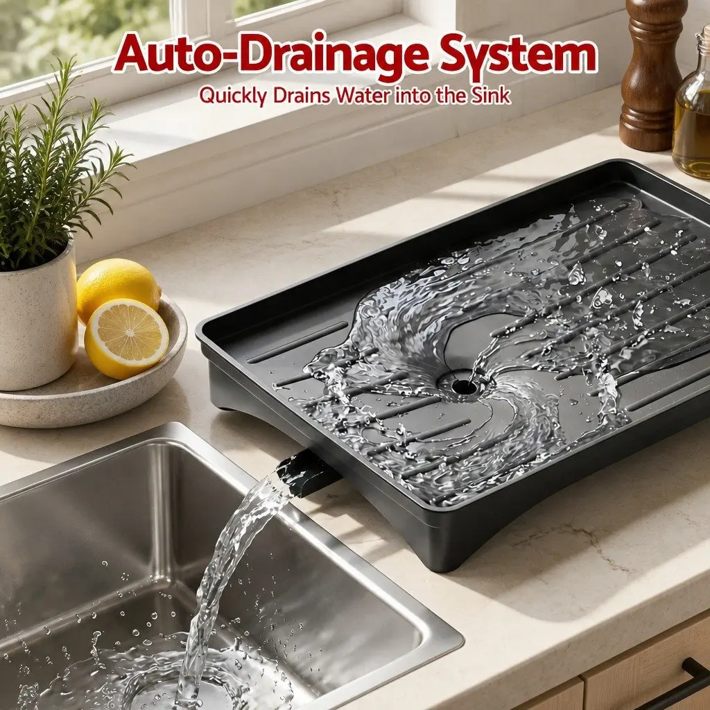 Dish Drying Rack Kitchen Sink Organiser Black Countertop Over Sink