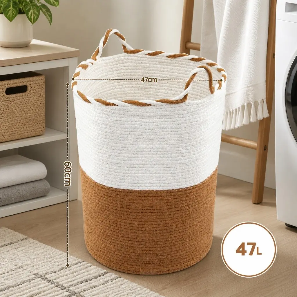 Woven Laundry Basket for Home 47L