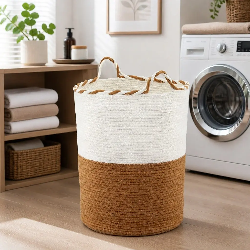 Woven Laundry Basket for Home 47L