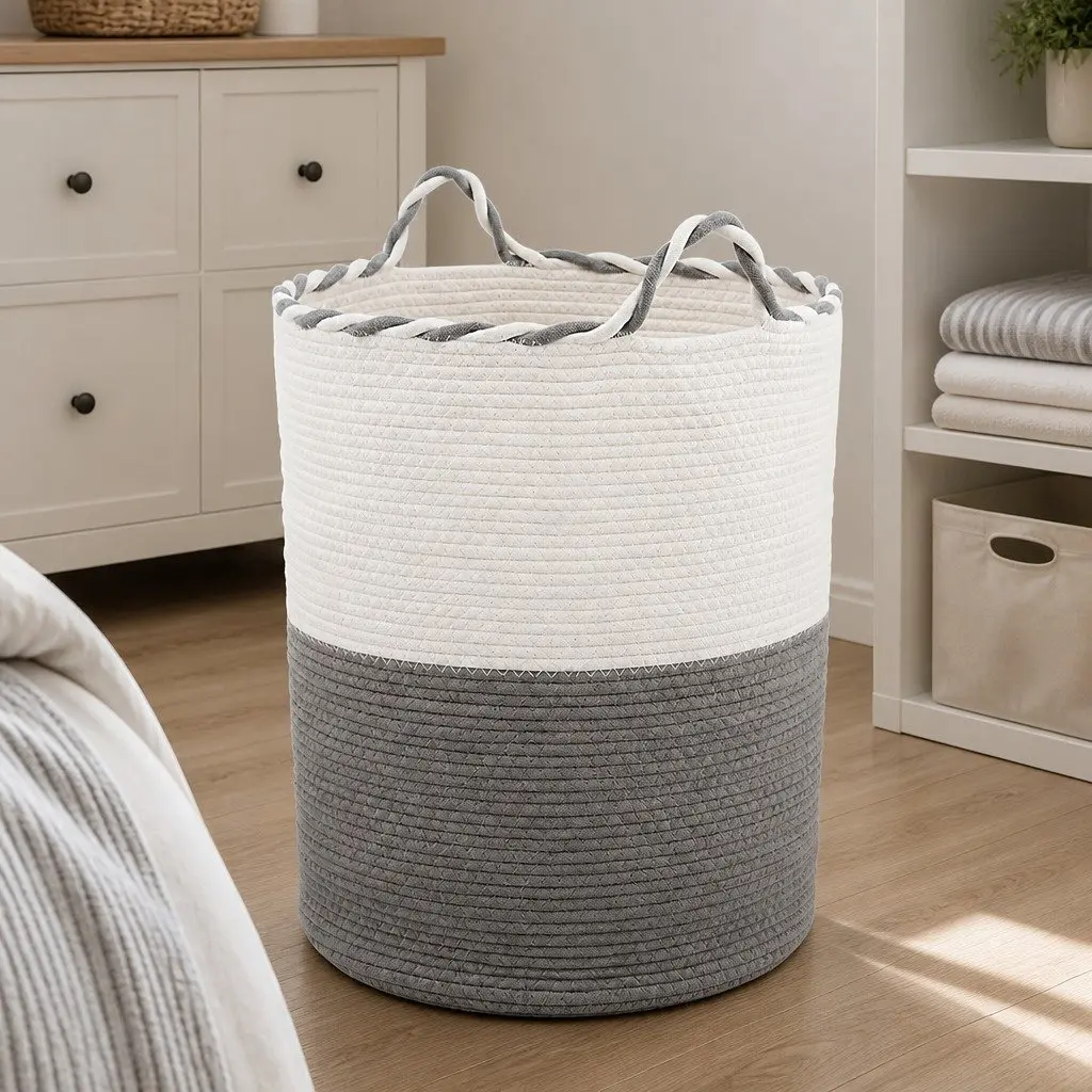 Woven Laundry Basket for Home 47L