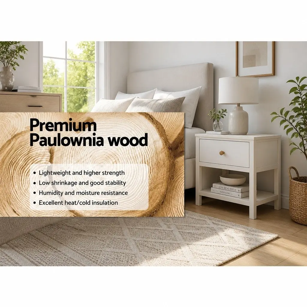 White Nightstand with Storage
