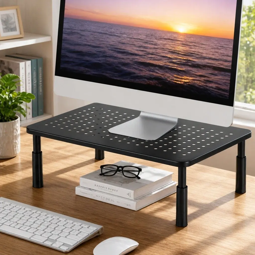 Monitor Stand Adjustable Riser Computer Laptop Display Desk Organizer 3 Height