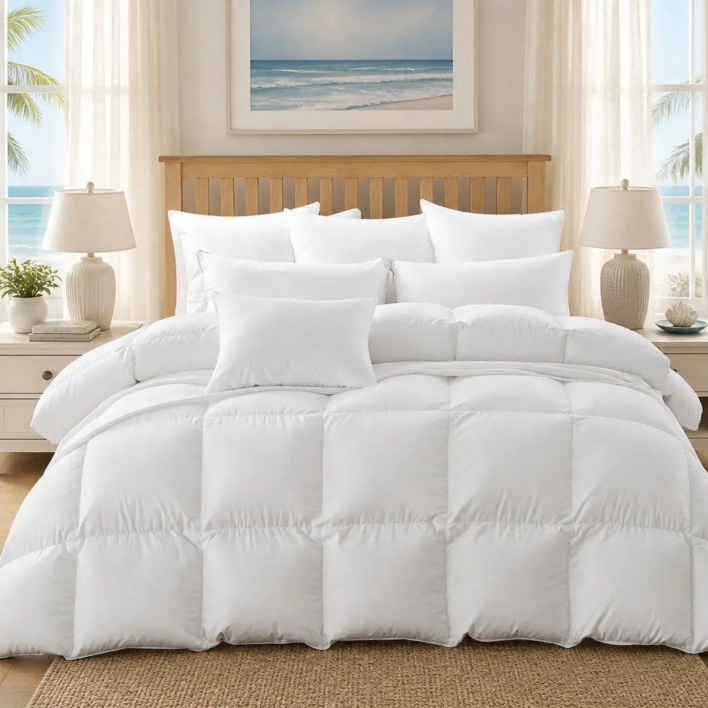 Goose Down Feather Quilt Double 500GSM All Season Lightweight Breathable Doona