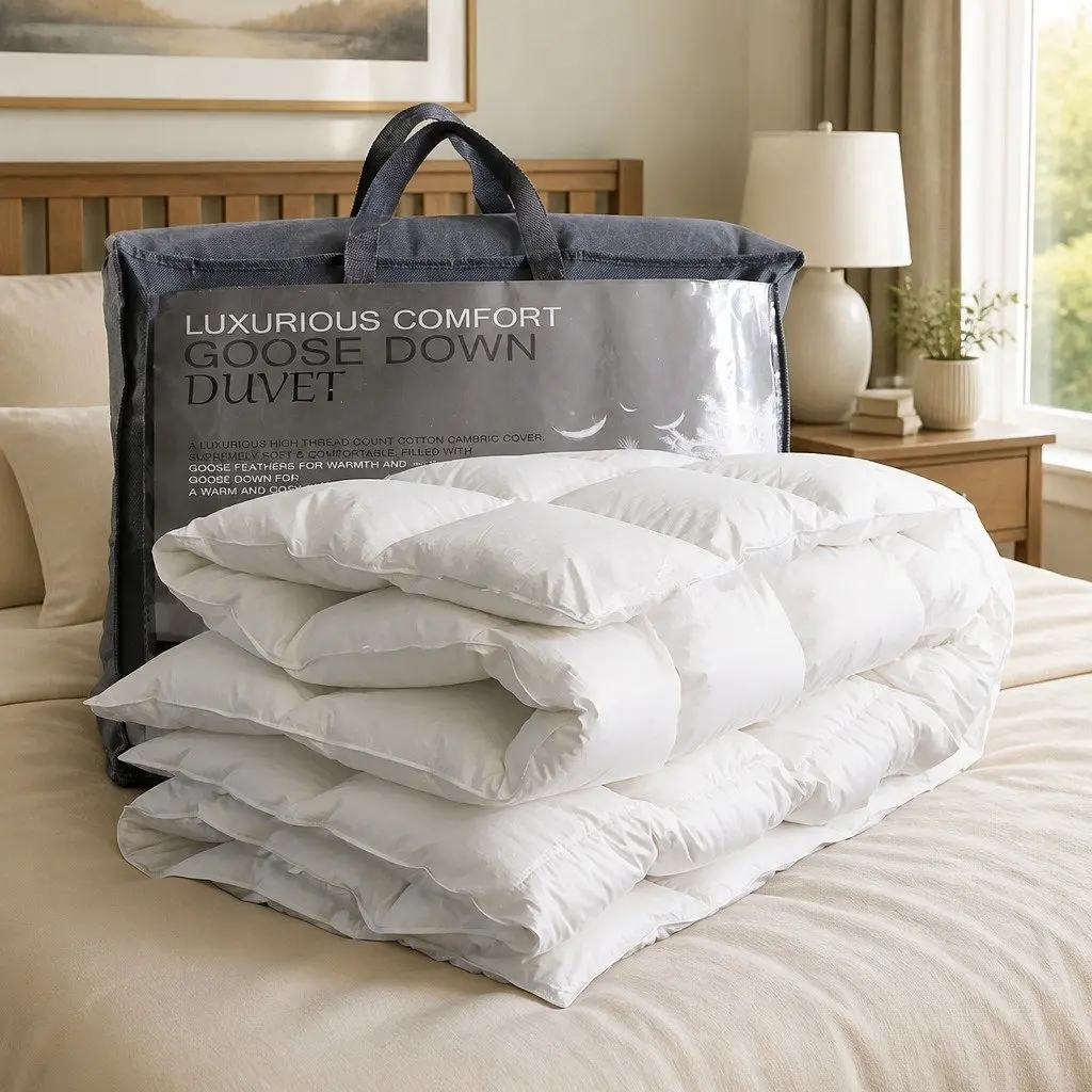 Goose Down Quilt Queen All Season 500GSM Lightweight Breathable Doona Bedding
