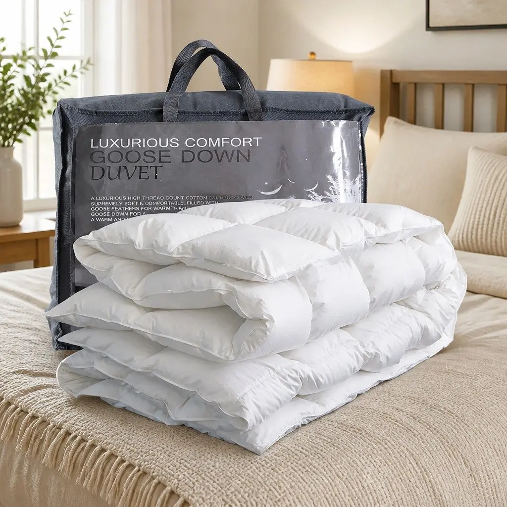 Single Goose Down Doona 500GSM All Season Quilt Lightweight Breathable Bedding