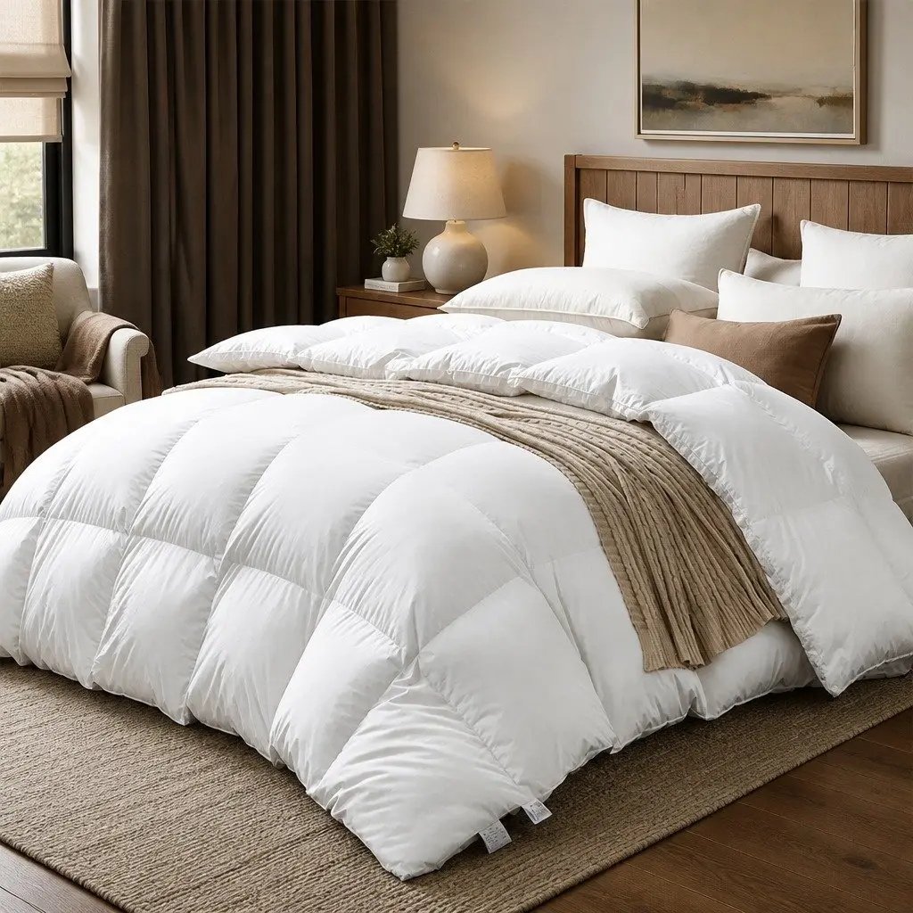 Single Goose Down Doona 500GSM All Season Quilt Lightweight Breathable Bedding