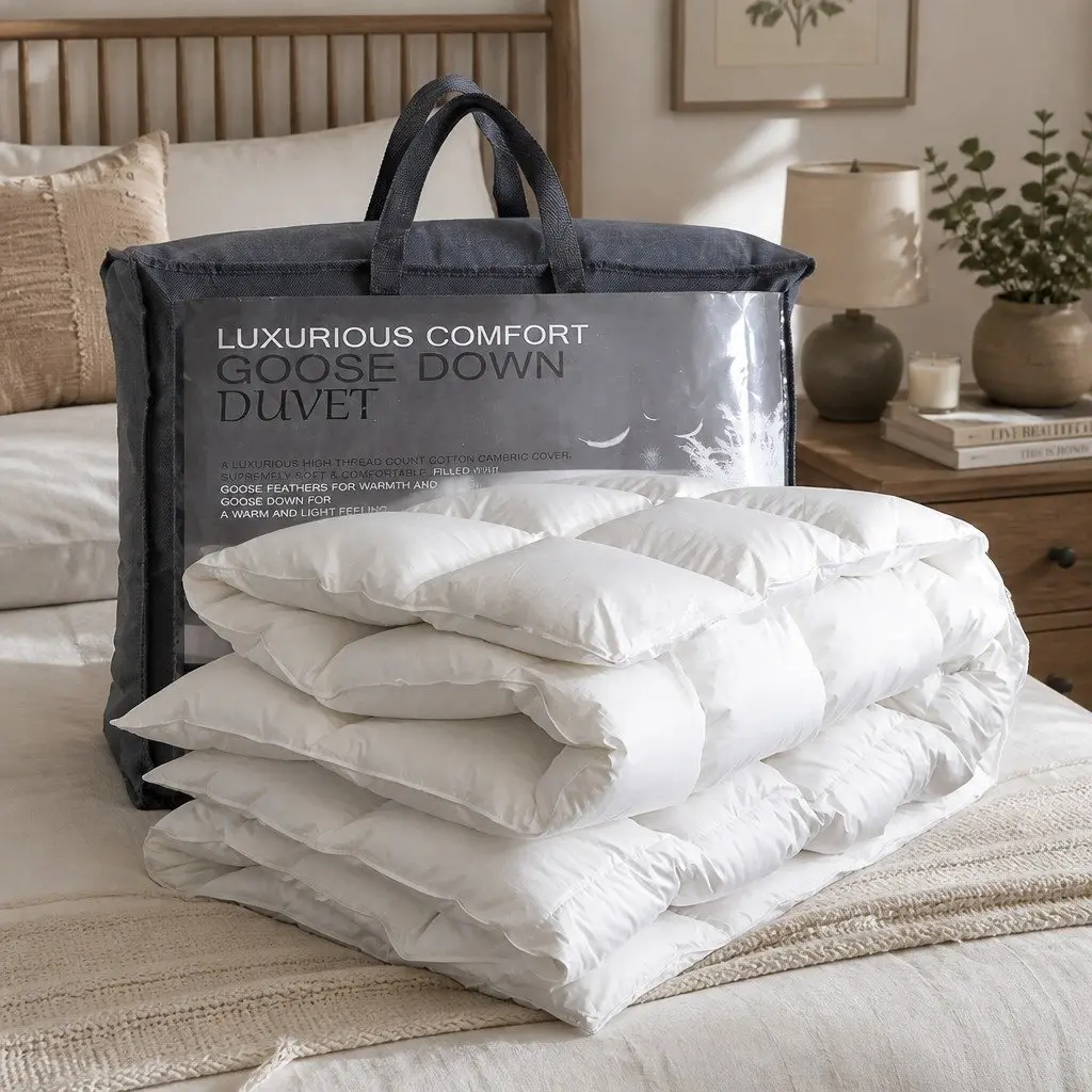 Goose Down Feather Single Quilt 700GSM All Season Warm Doona Lightweight