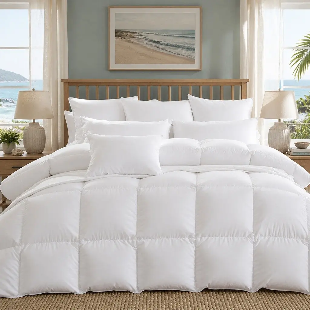Goose Down Feather Single Quilt 700GSM All Season Warm Doona Lightweight