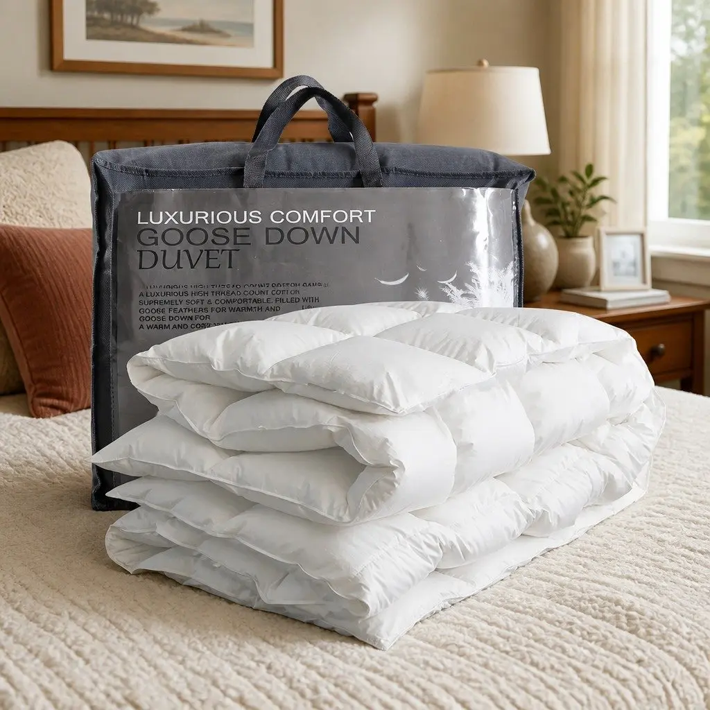 Goose Down Feather Quilt Super King Bed Doona All Season Warm Bedding