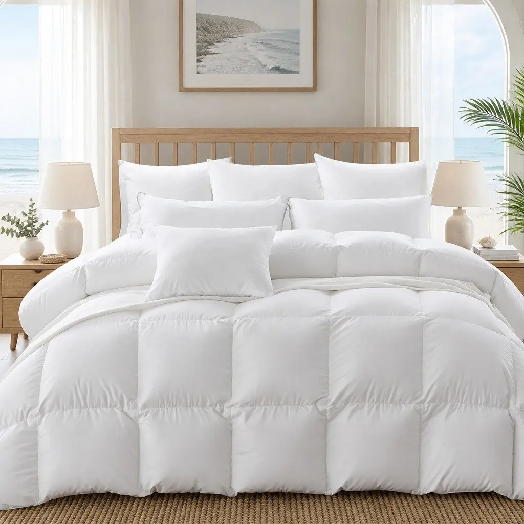 Goose Down Feather Quilt Super King Bed Doona All Season Warm Bedding