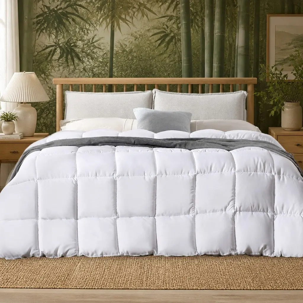 Bamboo Quilt Double 400GSM All Season Winter Bedding Lightweight Breathable