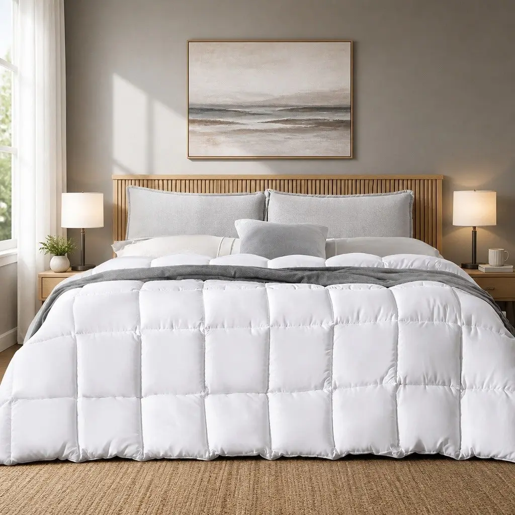 Bamboo Quilt Double 400GSM All Season Winter Bedding Lightweight Breathable