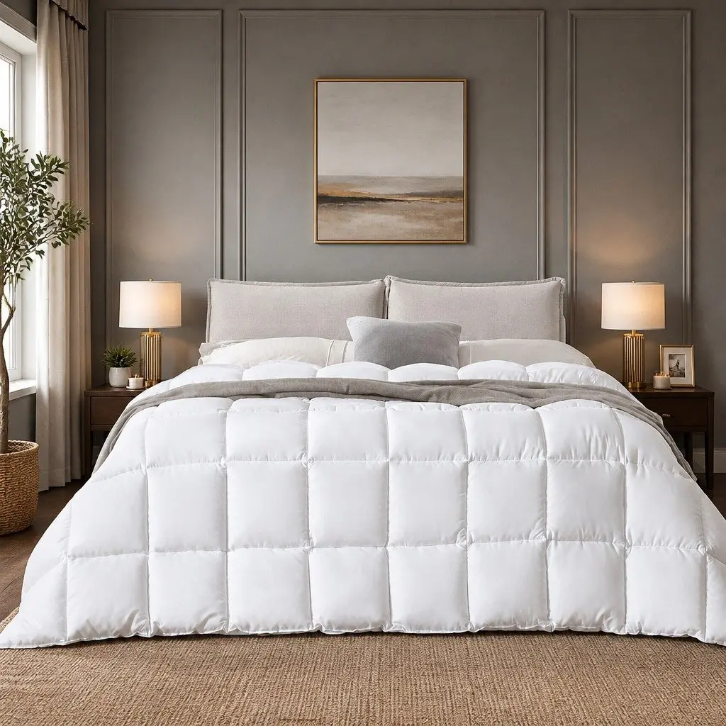 Bamboo Quilt 400GSM All Season King Size Bedding Winter Warm Baffle Box Design
