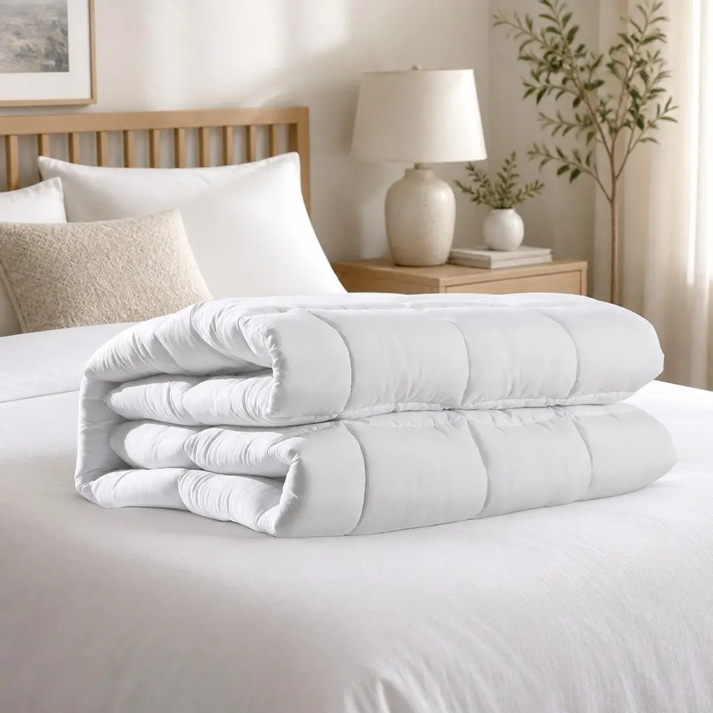 Bamboo Quilt King Single 200GSM All Season Bedding Soft Breathable Baffle Box