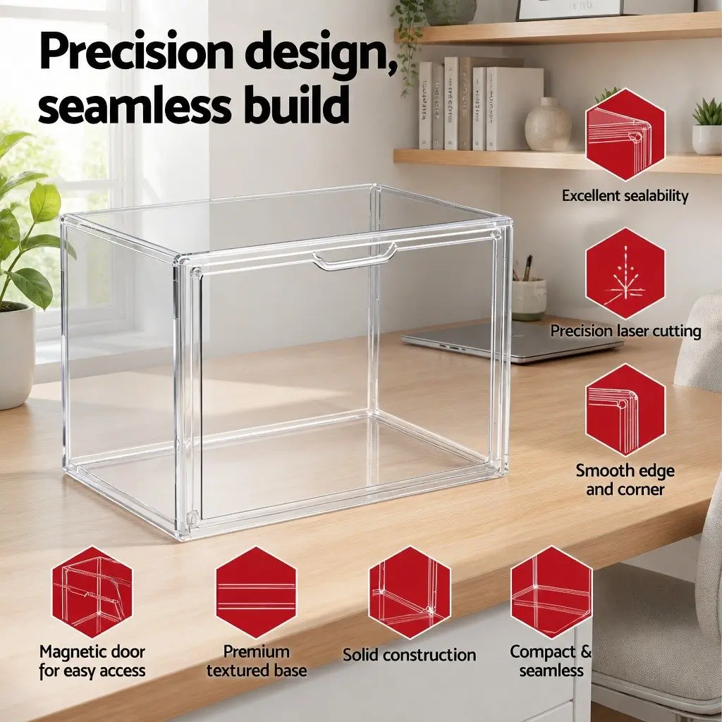 Acrylic Display Case for Toys and Collectibles 2 Pack Stackable Storage Box