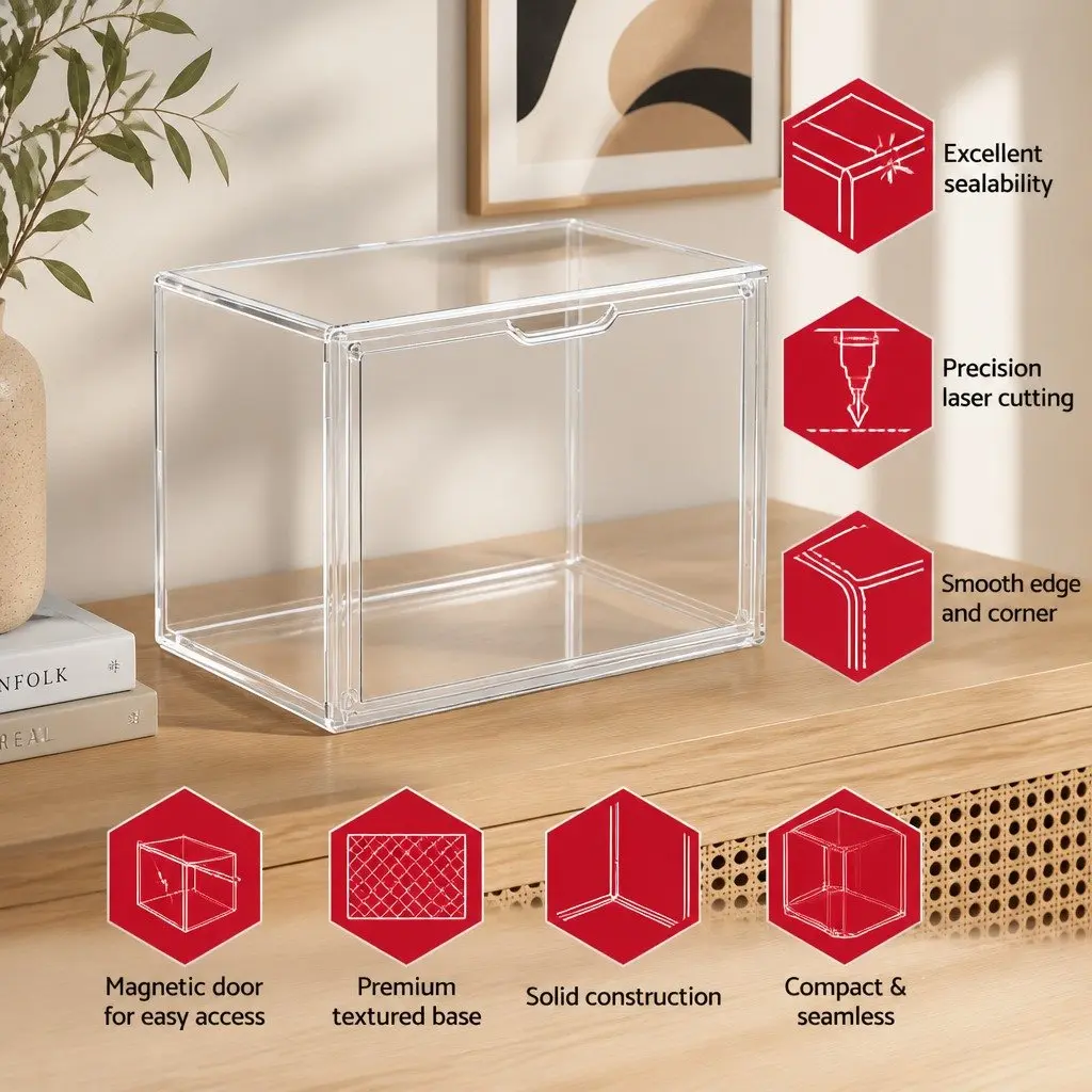Acrylic Display Case for Collectibles Figures 36cm L x 22cm W x 27cm H