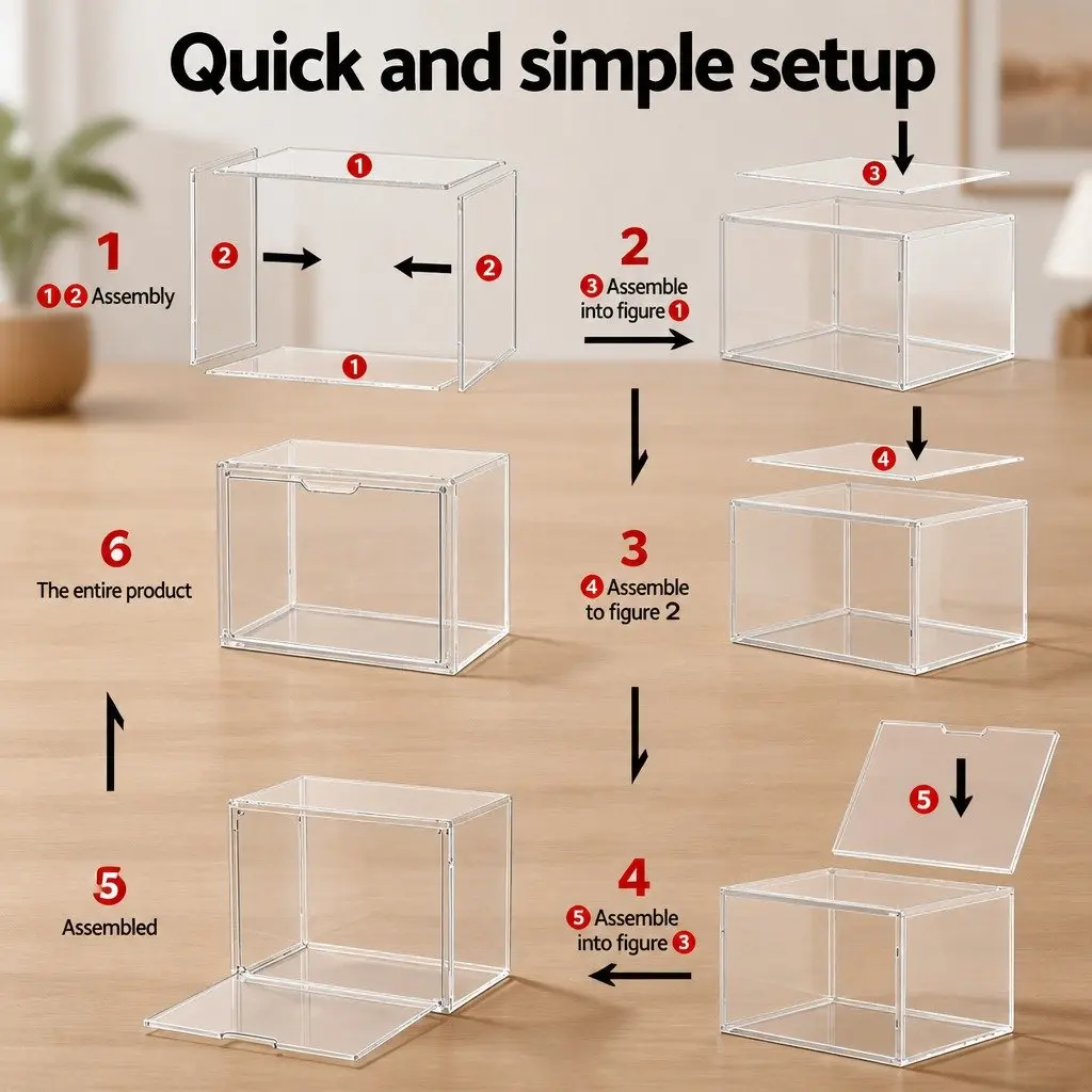 Acrylic Display Case for Collectibles Figures 36cm L x 22cm W x 27cm H