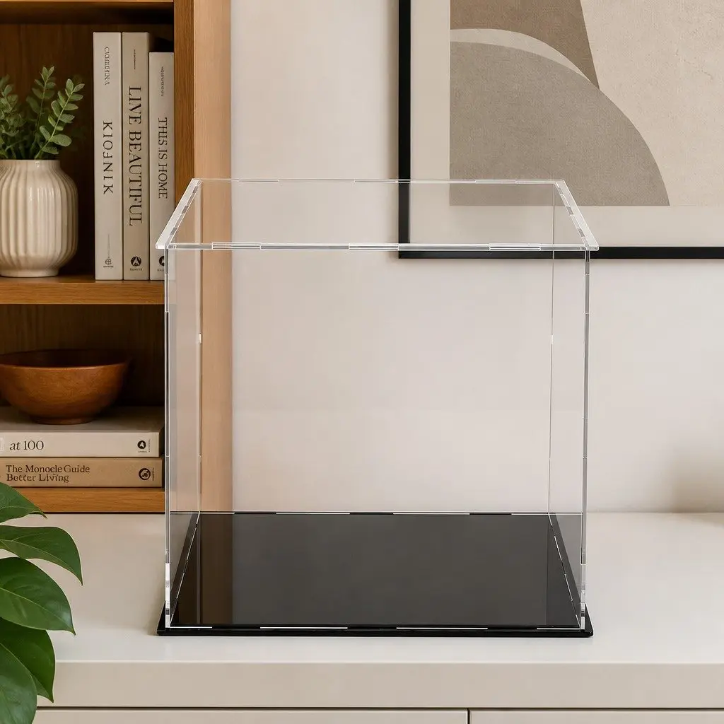 Acrylic Display Case for Collectibles 30x30x30cm Dustproof Protection Box