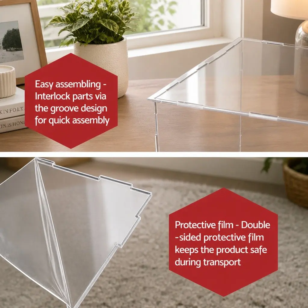 Acrylic Display Case for Collectibles 30x30x30cm Dustproof Protection Box