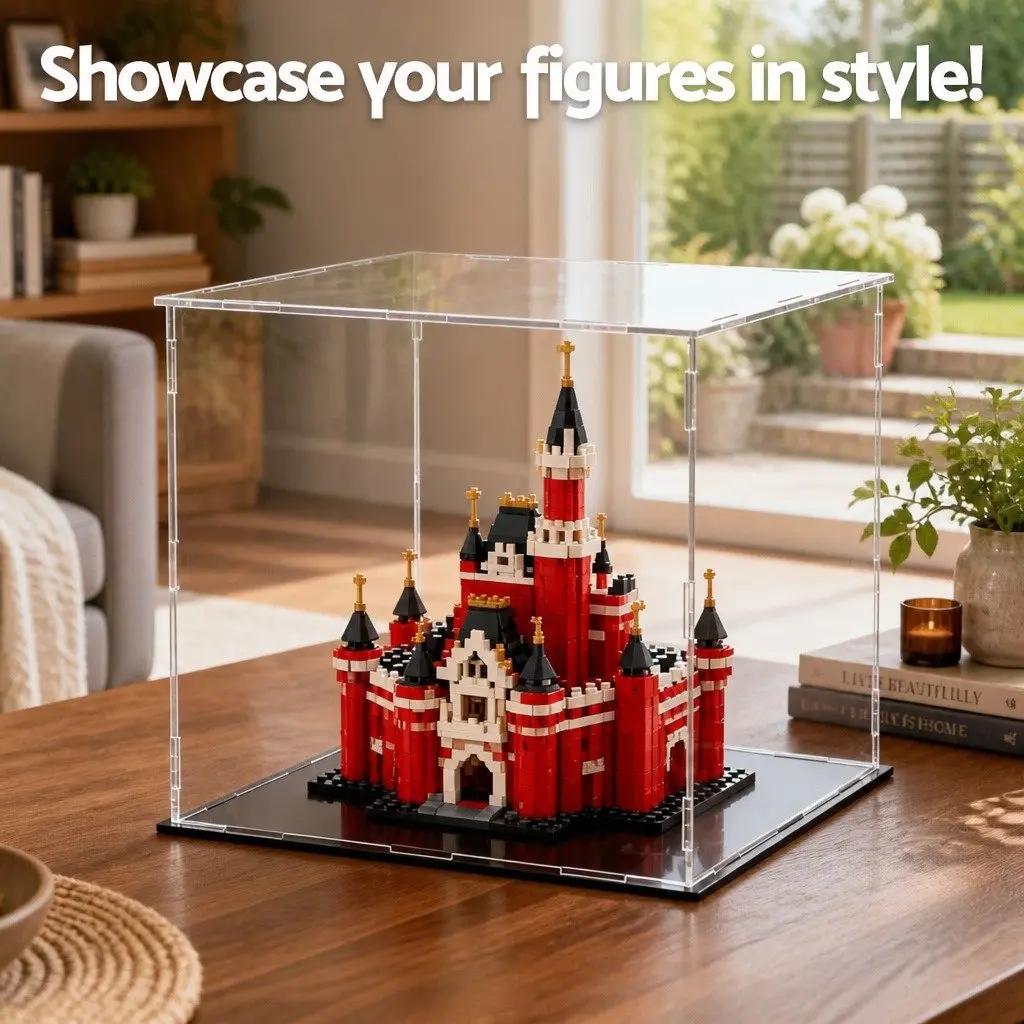 Acrylic Display Case for Collectibles 30x30x30cm Dustproof Protection Box