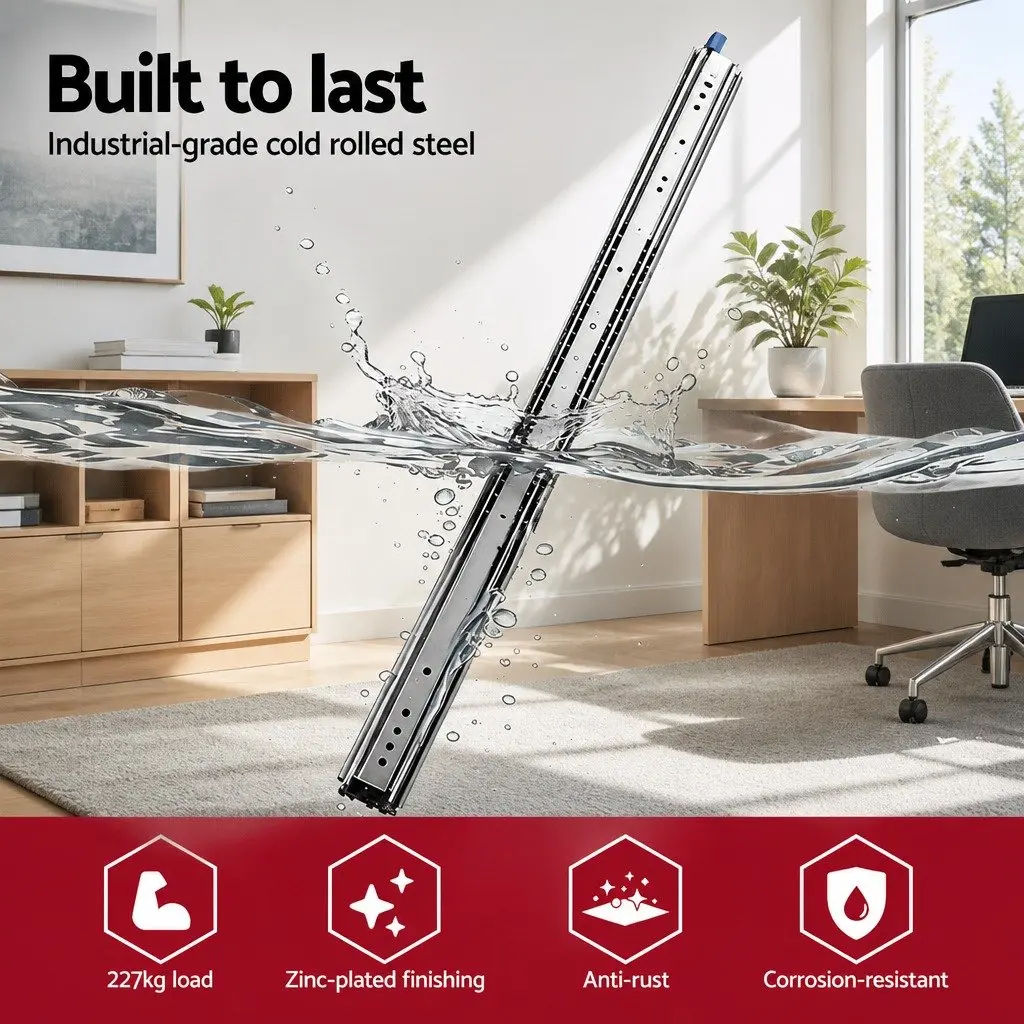 Heavy Duty Drawer Slides Kitchen Bathroom 1804mm to 3608mm