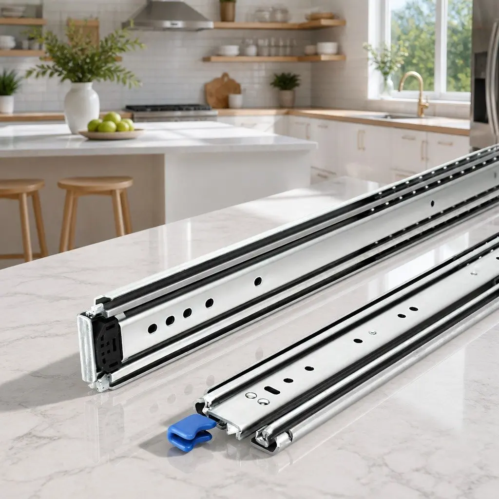 Full Extension Locking Drawer Slides, 914-1829mm Range