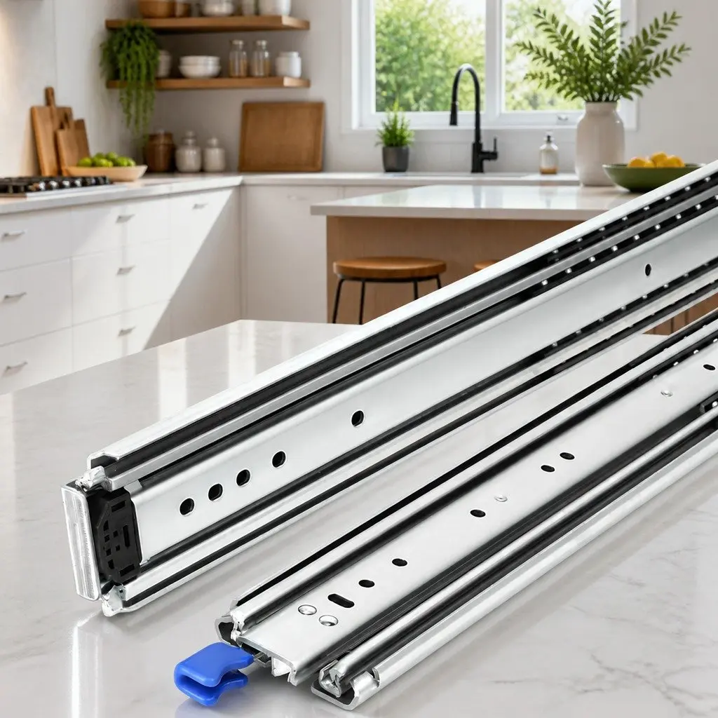 Full Extension Locking Drawer Slides, 914-1829mm Range
