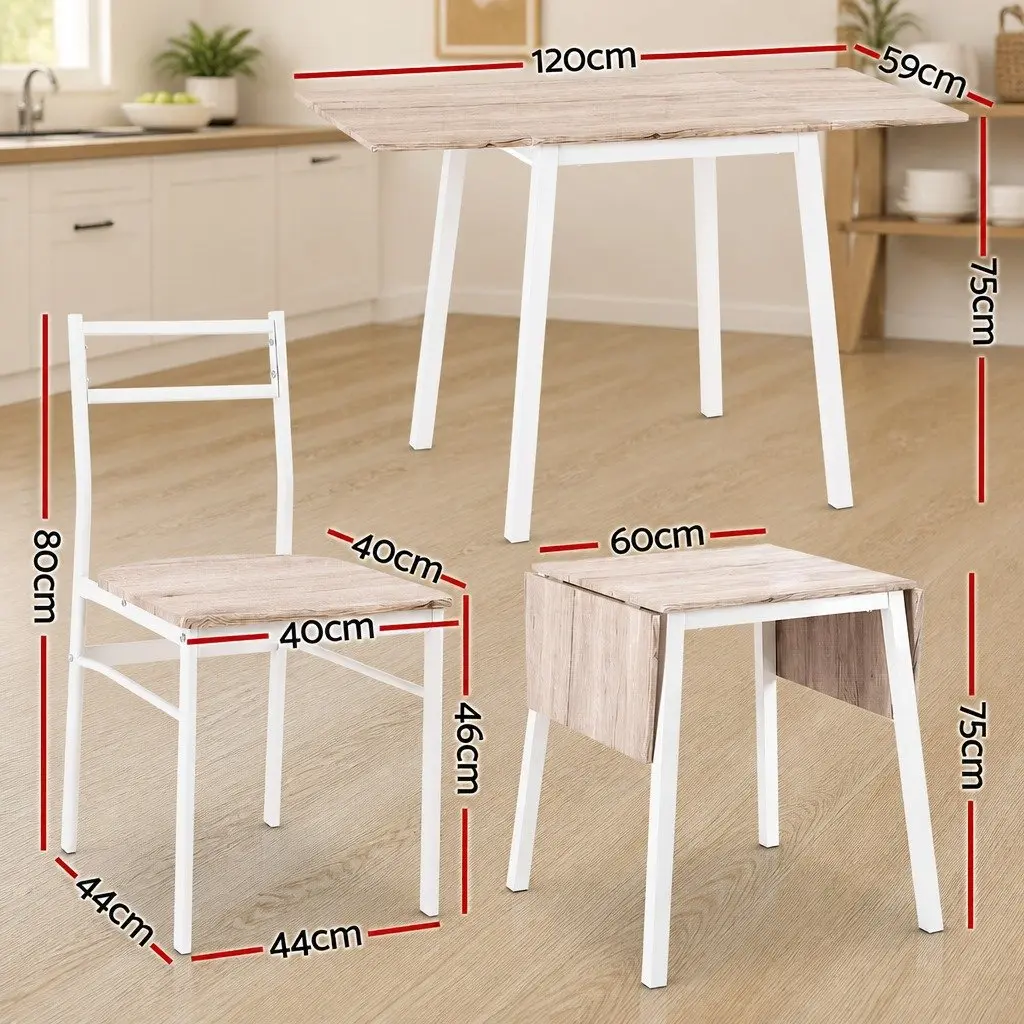 Dining Table and Chairs Set 5pcs Foldable Kitchen Furniture Space-Saving Compact