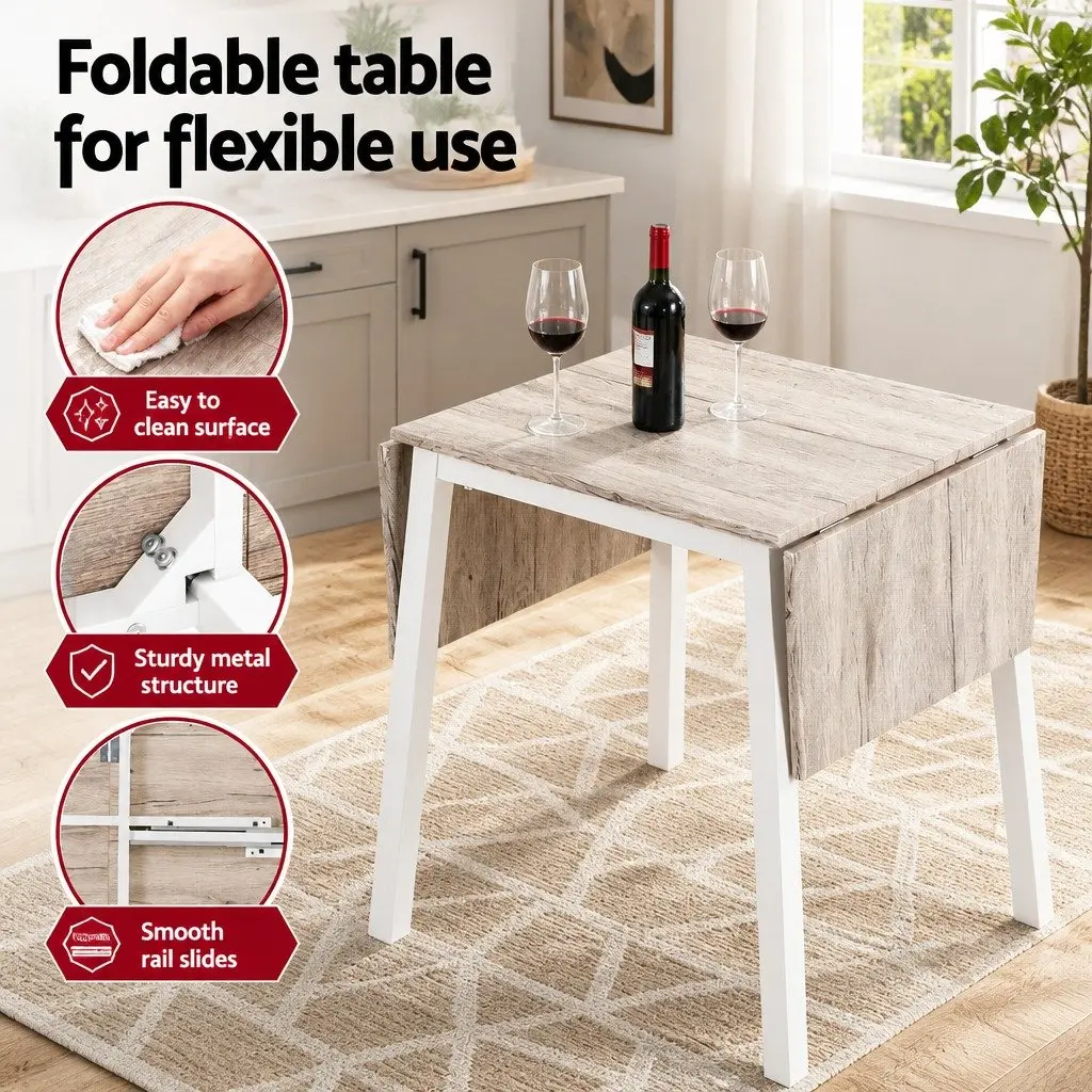 Dining Table and Chairs Set 5pcs Foldable Kitchen Furniture Space-Saving Compact