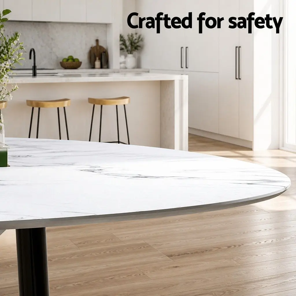 Round Marble Dining Table and 4 Chairs