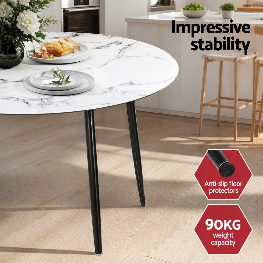 Round Marble Dining Table and 4 Chairs