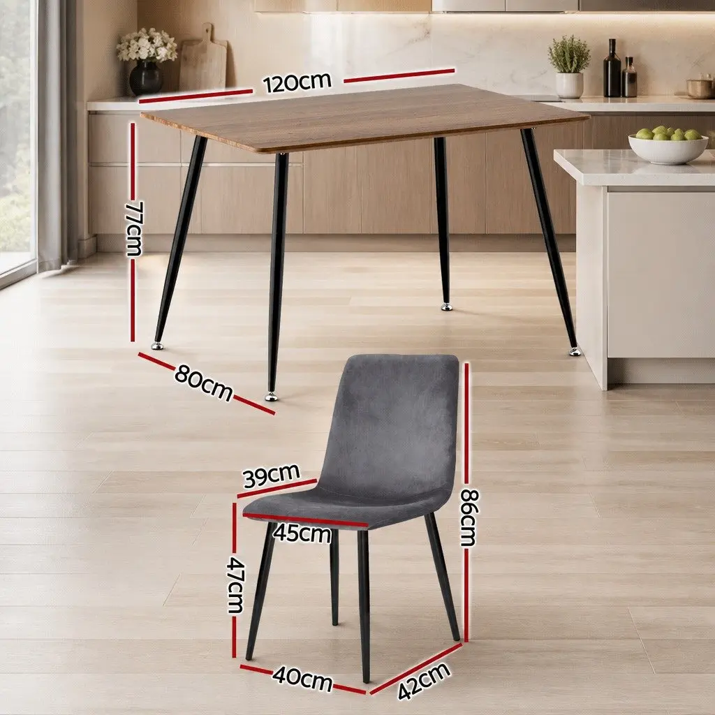 Dining Table and 4 Chair Set