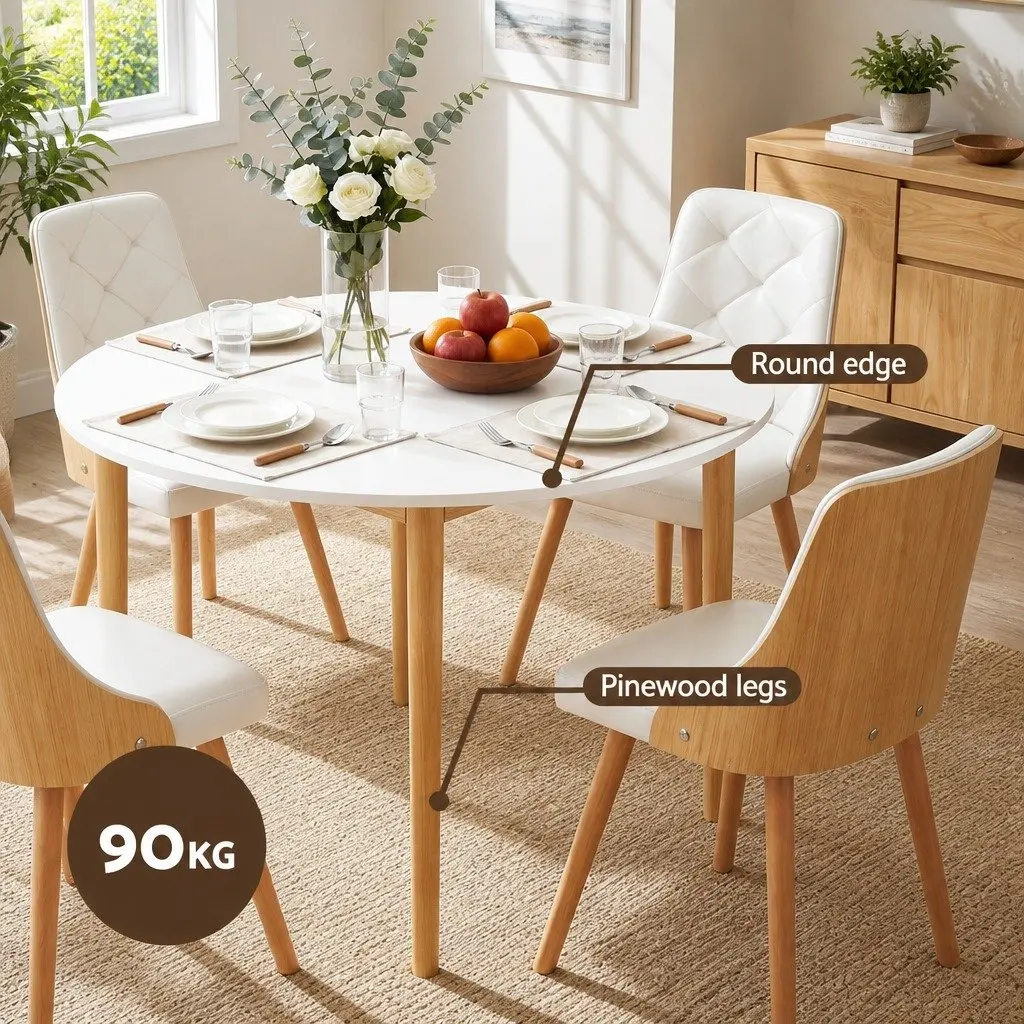 5PCS Round Dining Table and Chairs