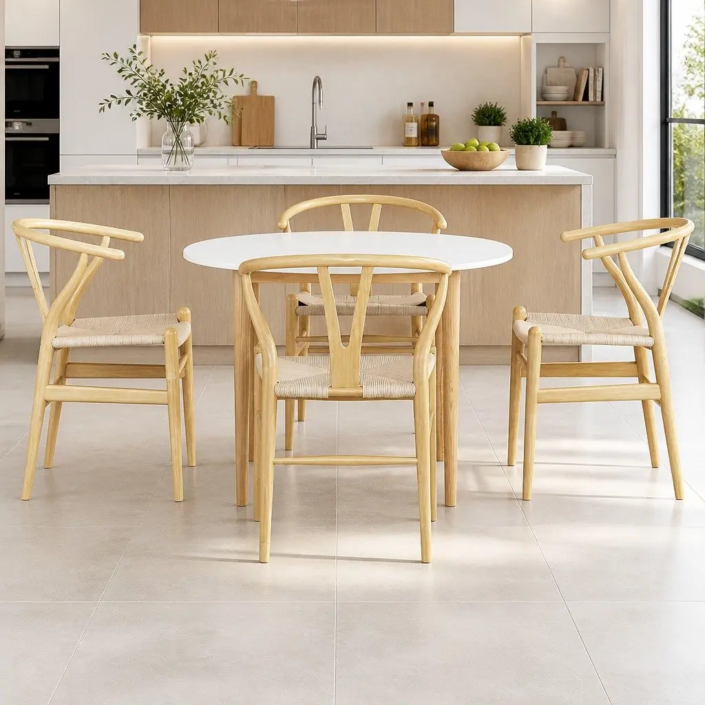 Round Dining Table with 4 Matching Chairs