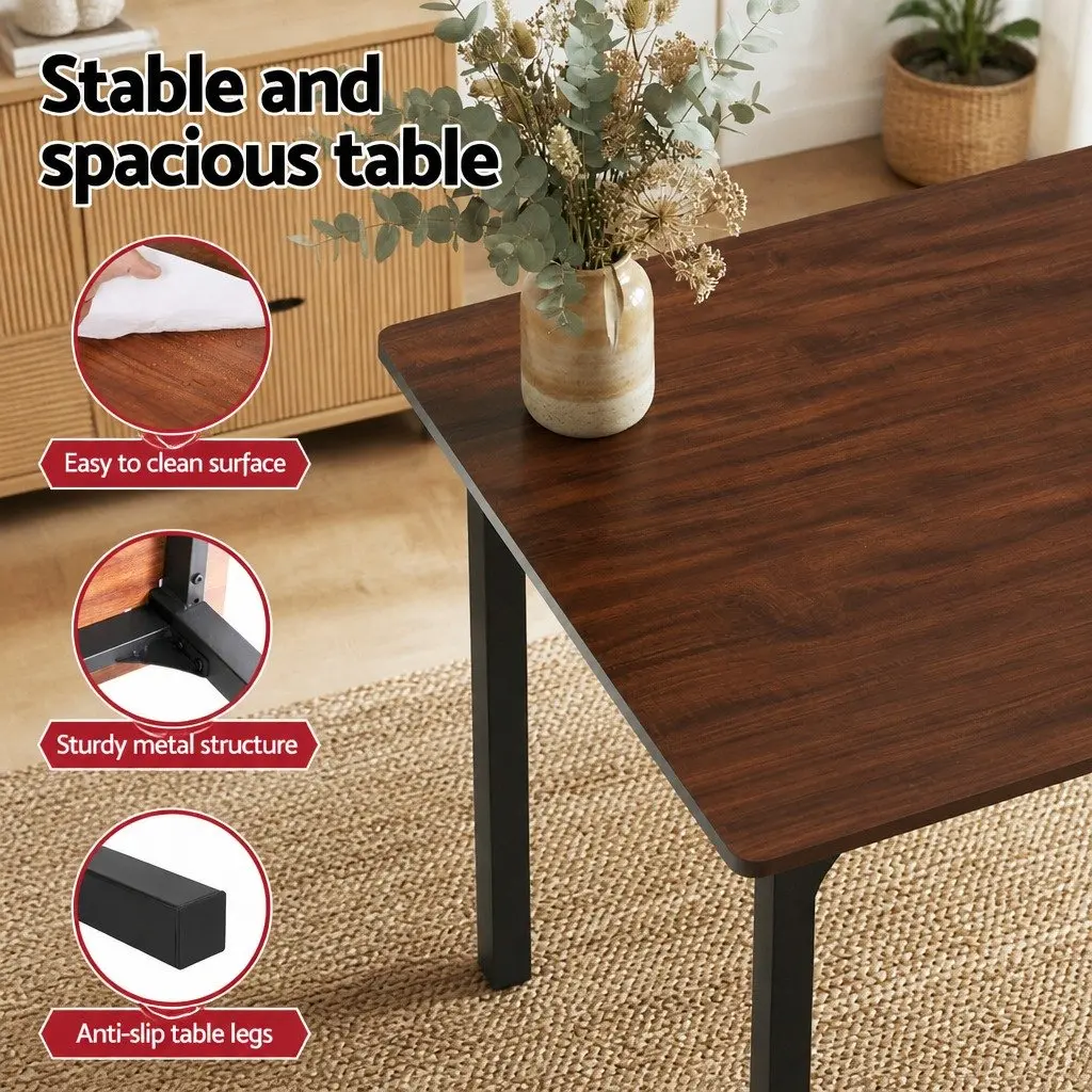 Dining Table and Chairs Set with Storage Bench Kitchen Furniture Brown Walnut