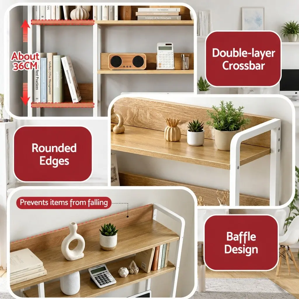 2-Tier Desk Organizer Shelf for Home Office 100cm Width 24cm Depth