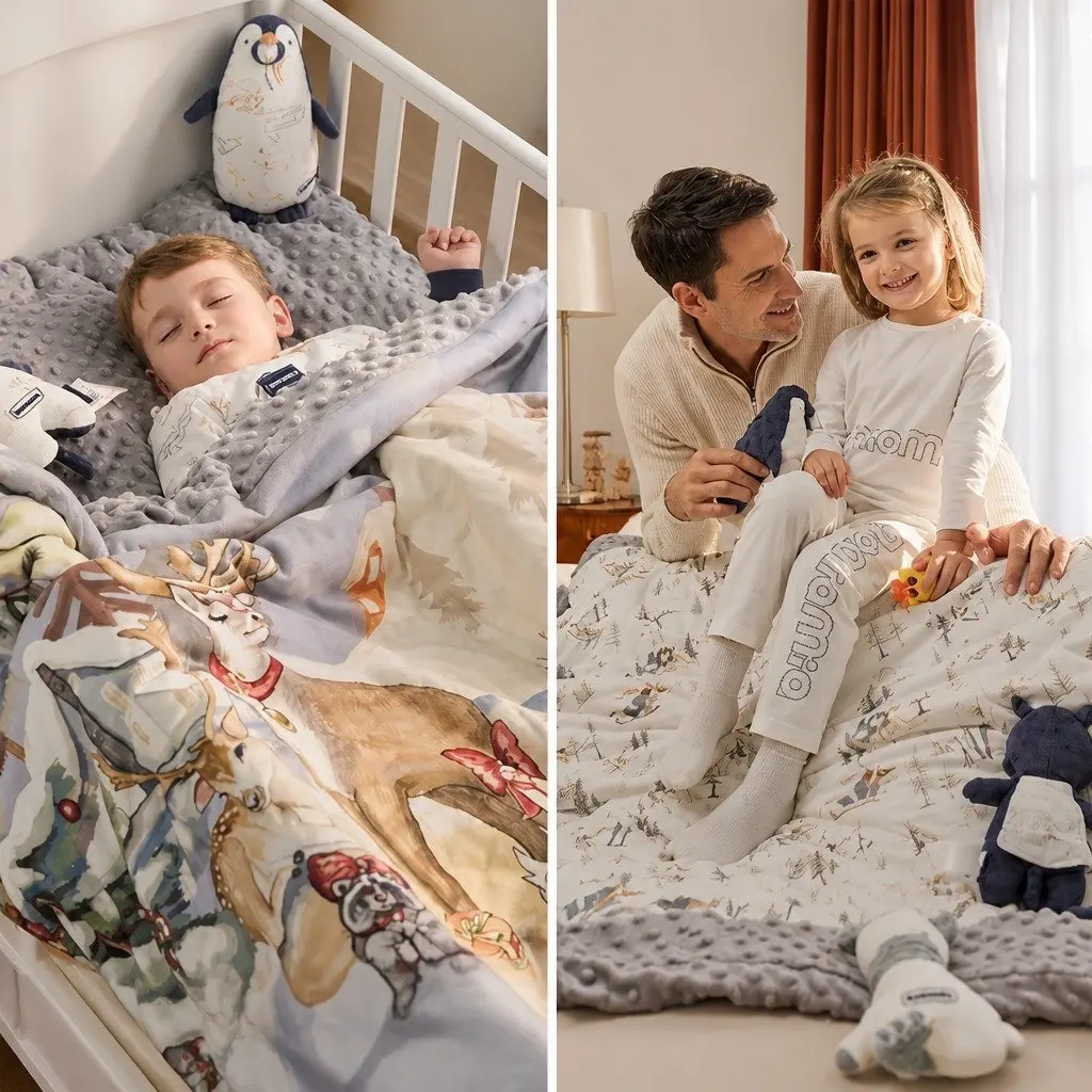 Kids Blanket Crib Stroller 110cm x 140cm Soft Padded Minky Dot Cotton