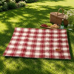 150x100cm Waterproof Brown Plaid Picnic Mat