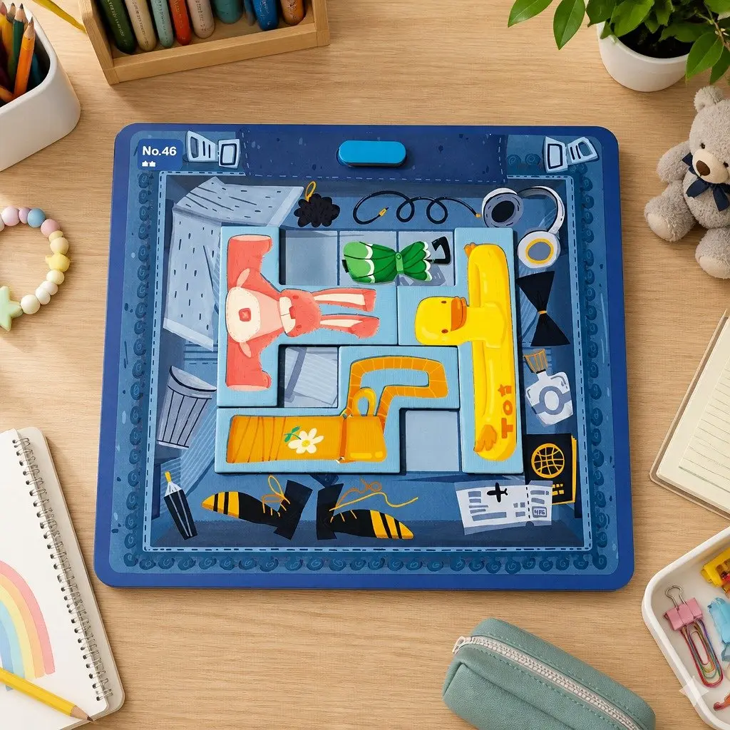 Magnetic Educational Game Toy for Kids Cognitive Skill Development Suitcase Size 23cm x 19cm x 3cm