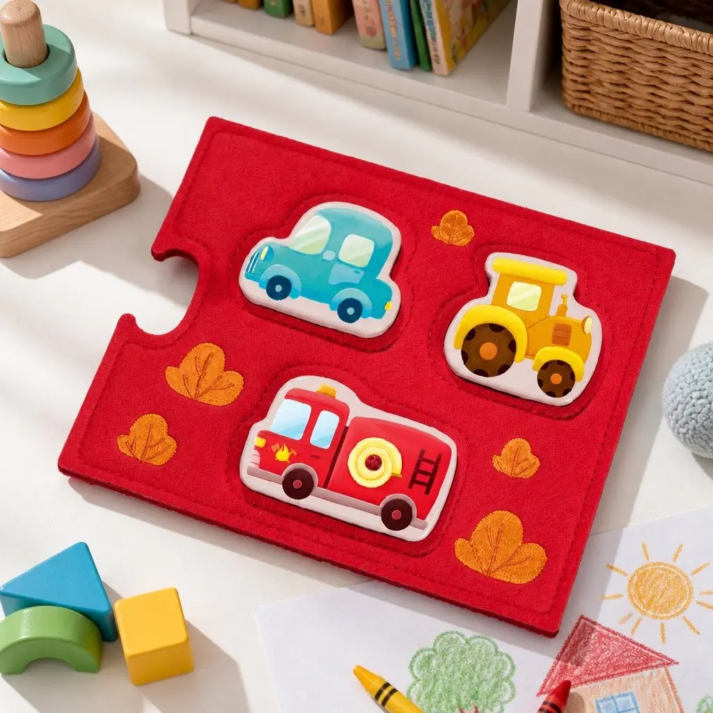 Leveled Puzzle Step 0 Felt Board Wooden Pieces Creative Toy Ages 1+ Educational